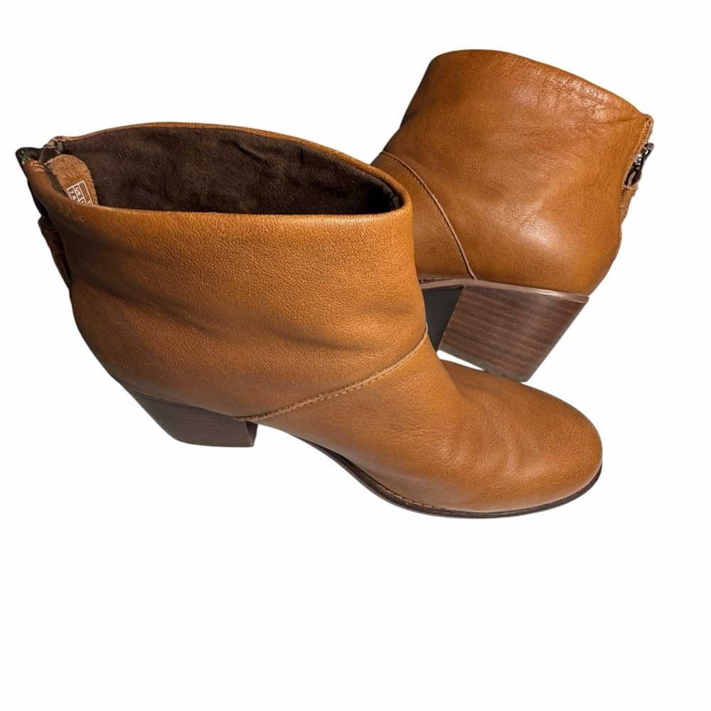TOMS Carpe Diem Tan Brown Leather Women's Ankle Boots Sz 7.5 - Picture 4 of 13